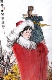 中国美协赵金鸰四尺昭君仕女画《塞外亦闻汉乐声》(询价)