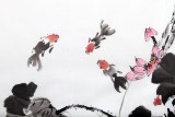 【已售】国家一级美术师王宝钦三尺荷花金鱼《连年有余》(询价)