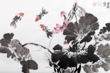 【已售】国家一级美术师王宝钦三尺荷花金鱼《连年有余》(询价)