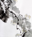 QA国家一级美术师王宝钦三尺芭蕉雄鸡图《相伴》(询价)