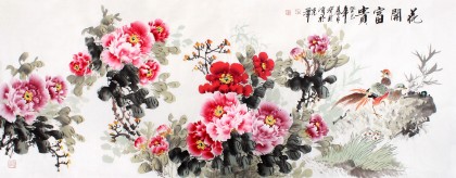 国家一级美术师王宝钦小六尺《花开富贵》