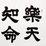 qa隶书大家周宏兴四尺书法《乐天知命我无忧》(询价)