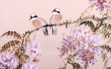 QA中美协会员 画坛名家王向阳四尺斗方紫藤国画《紫气东来》