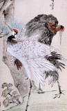 SK中美协会员 画坛名家王向阳四尺祝寿字画《松鹤延年》(询价)