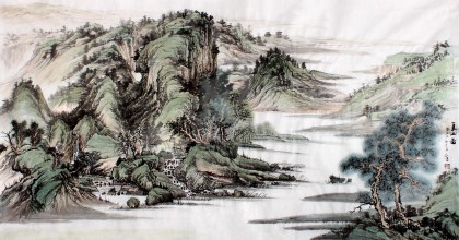 刘洋四尺精品山水画《夏山图》