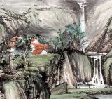 【已售】刘洋四尺彩墨山水画《夏山图》