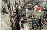 【已售】刘洋四尺彩墨山水画《夏山图》