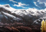 【已售】朝鲜一级艺术家 金光城 作品《小白山》