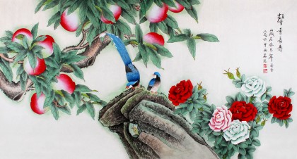 北京美协凌雪六尺祝寿字画《馨香长寿》