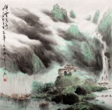 天祥  山水畫 程冰石四尺斗方国画山水《祥云流水》 - 写意山水画- 99字画网