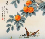 【已售】北京美协凌雪四尺斗方柿子画《事事如意》