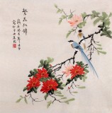 北京美协凌雪四尺斗方锦鸡国画《繁花似锦》 - 花鸟画- 99字画网
