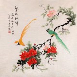【已售】北京美协凌雪四尺斗方花鸟画《繁花似锦》