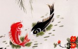 【已售】北京美协凌雪三尺双鱼图《年年有余》