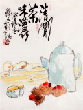 【已售】刘纪 小尺寸精品字画《清香茶味浓》 河南著名老画家
