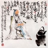 【已售】刘纪三尺斗方东坡品茶图《汲江水煎茶》