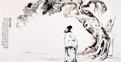 QA陈漫之四尺国画人物《承天寺夜游》（询价）