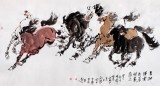 SK中美协会员 画坛名家王向阳六尺国画马《马驰祥云起》(询价)