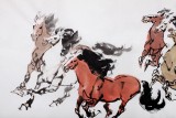 【已售】中美协会员 画坛名家王向阳六尺骏马图《八骏呈祥》(询价)