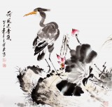 【已售】国家一级美术师王宝钦四尺斗方《荷风送香气》(询价)