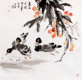 QA国家一级美术师王宝钦四尺斗方《春江水暖》(询价)