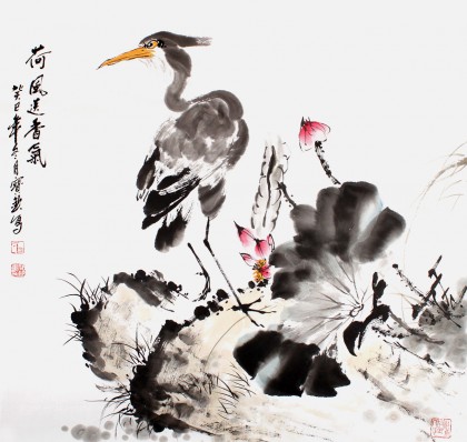 【已售】国家一级美术师王宝钦四尺斗方《荷风送香气》(询价)