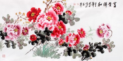 QA国家一级美术师王宝钦四尺《富贵祥和》(询价)