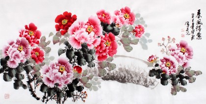 QA国家一级美术师王宝钦四尺《春风得意》(询价)
