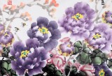 【已售】曲逸之 四尺斗方《紫玉含金》 中国美术学院著名花鸟画家