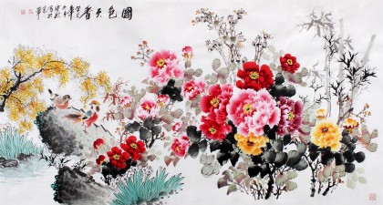 【已售】国家一级美术师王宝钦六尺《国色天香》(询价)