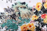 【已售】曲逸之 小八尺《富贵平安图》 中国美术学院著名花鸟画家