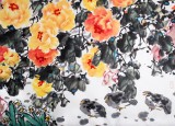 【已售】曲逸之 小八尺《富贵平安图》 中国美术学院著名花鸟画家