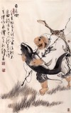 【已售】河北美协郭廷四尺三开《鱼翁乐》