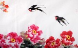 曲逸之 小八尺《春风富贵》 河南省著名花鸟画家