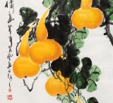 【已售】三尺国画葫芦《福禄图》