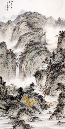 【已售】名家刘金河四尺《白云往来青云在》