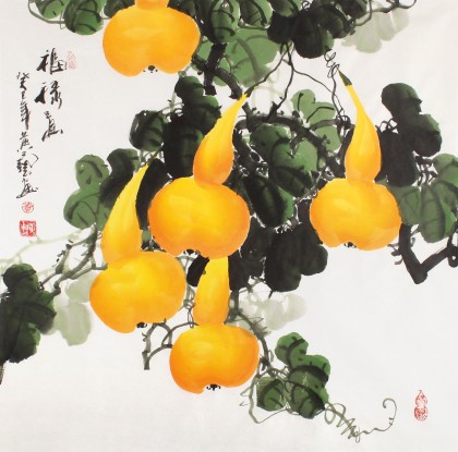 【已售】 四尺斗方风水葫芦《福禄画》