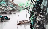 【已售】民盟美协理事黄奇松三尺斗方《山村人家》