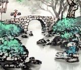 【已售】民盟美协理事黄奇松三尺斗方《山村风情》