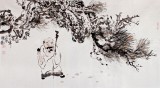 gp李胜春三尺古松人物画《听松一壶茶》