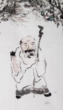 gp李胜春三尺古松人物画《听松一壶茶》