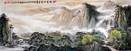 【已售】张慧仁小六尺《雨后青山景更奇》