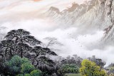 【已售】张慧仁六尺彩墨山水画《雨后青山景更奇》