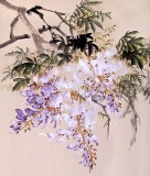 QA中美协会员 画坛名家王向阳四尺《春晓紫藤开》(询价)