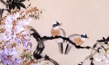 QA中美协会员 画坛名家王向阳四尺《春晓紫藤开》(询价)