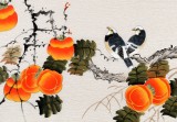 【已售】北京美协凌雪三尺柿子国画《事事如意》