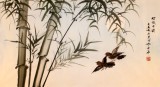 【已售】三尺写意国画《竹报平安》