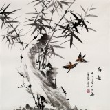 【已售】安徽美协何华贤四尺斗方水墨竹子画《高韵》