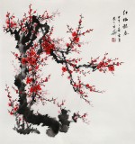 【已售】安徽美协何华贤四尺斗方《红梅报春》（询价）