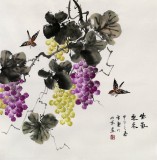安徽美协何华贤四尺斗方《紫气东来》 - 葡萄画 - 99字画网